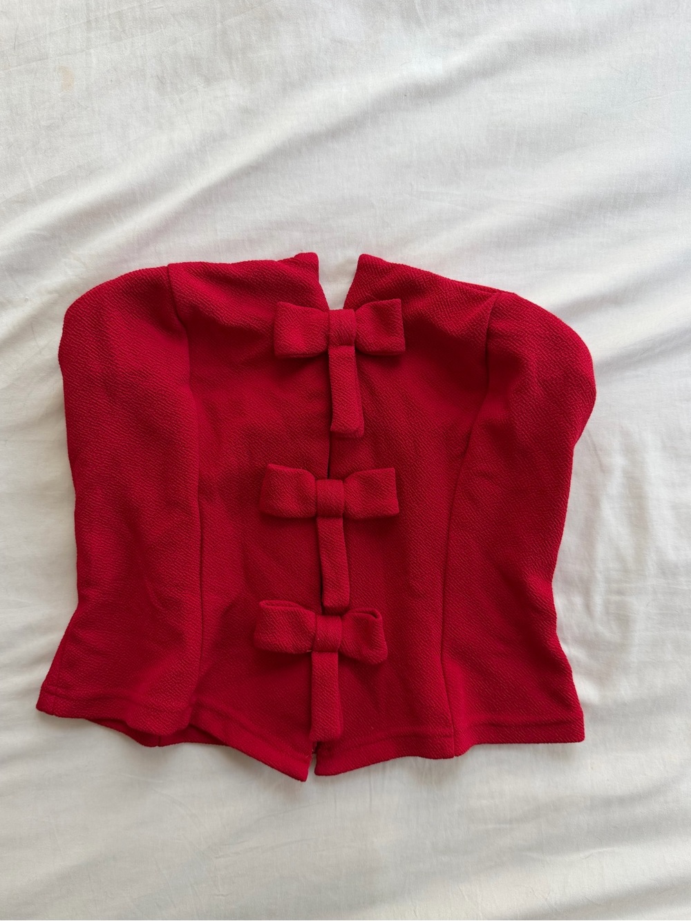Red Bow Detail Top